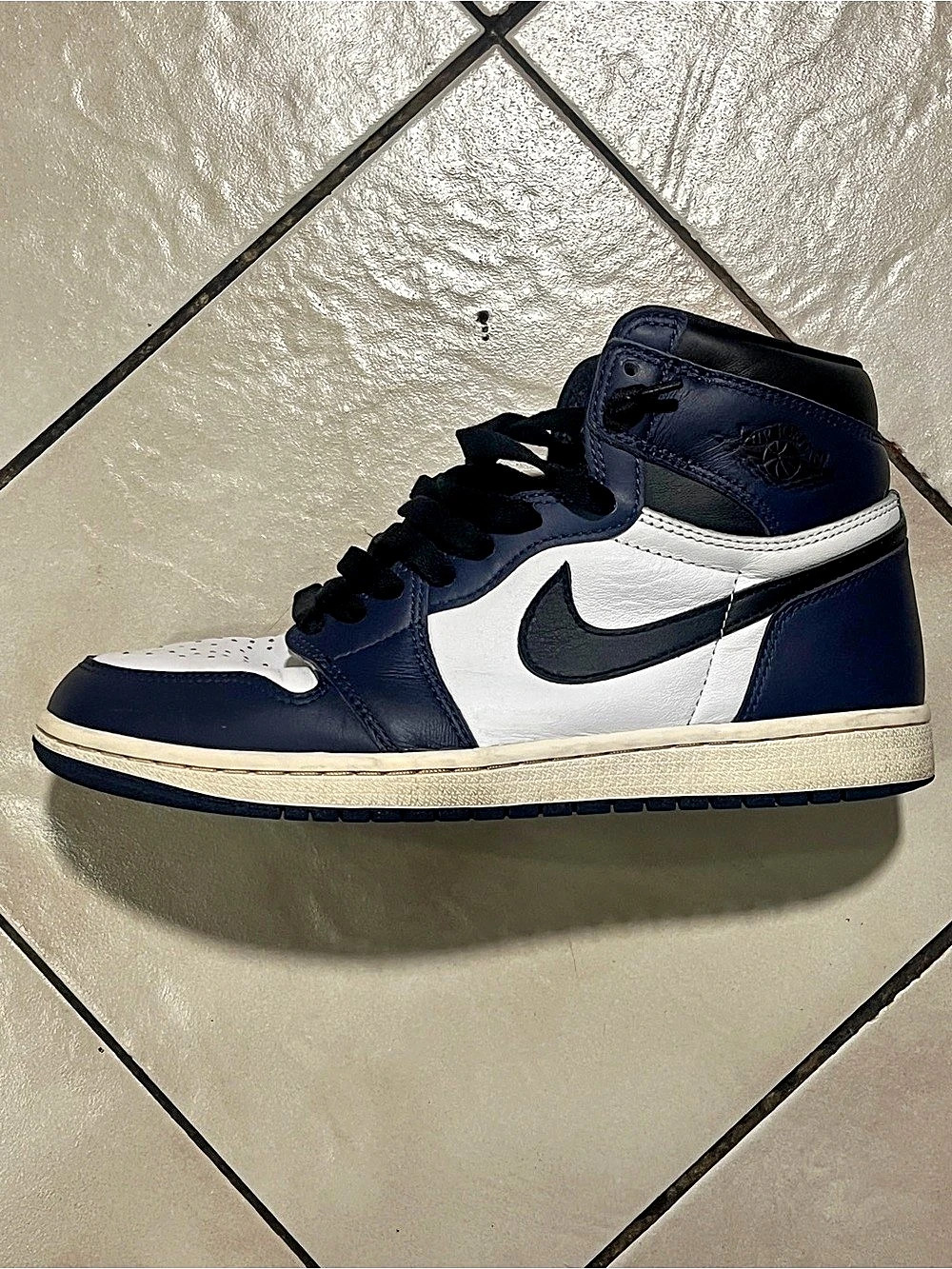 Nike Air Jordan 1 High-Top Sneakers in Blue & White